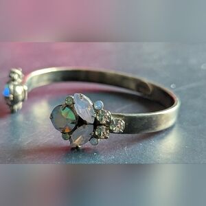 Sorrelli Silver Opalescent Crystal Open Bracelet